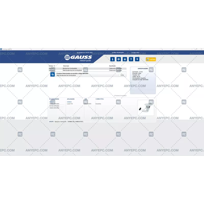 GAUSS PARTS CATALOG PORTUGUESE 2024.10