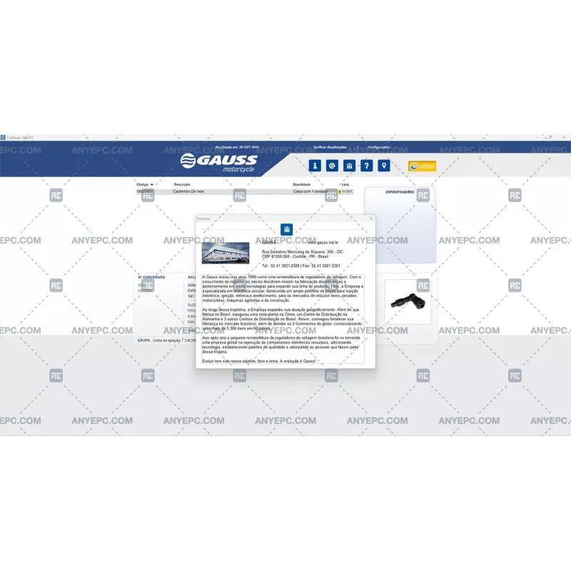 GAUSS PARTS CATALOG PORTUGUESE 2024.10