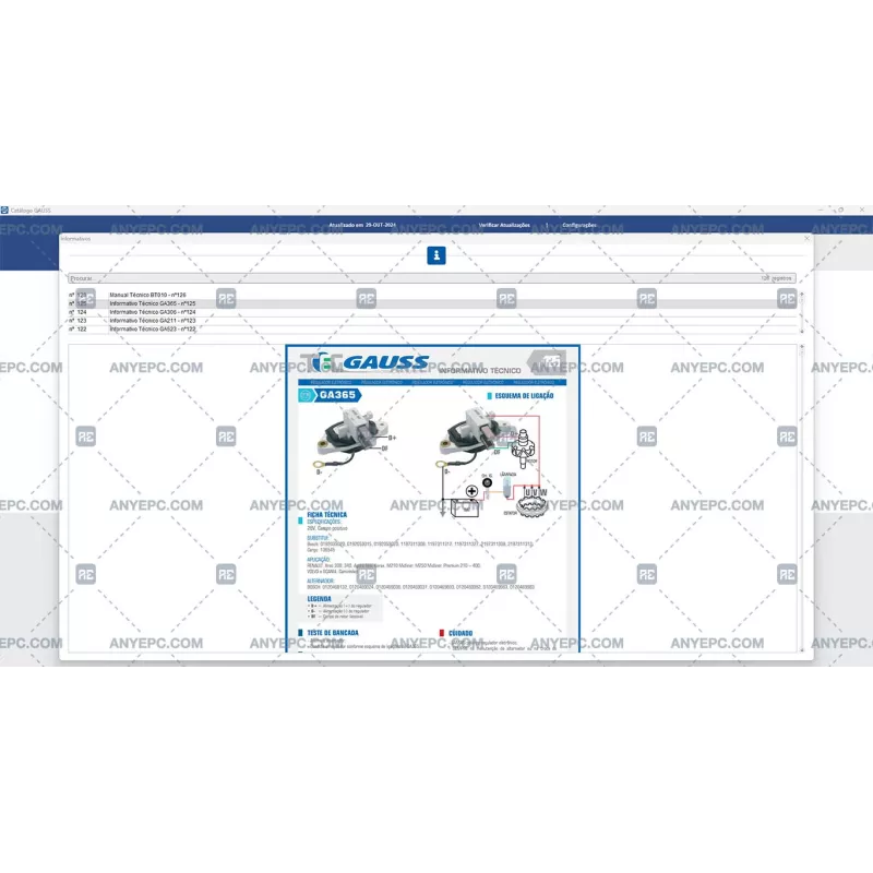 GAUSS PARTS CATALOG PORTUGUESE 2024.10
