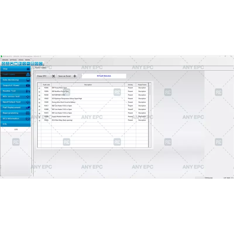 HYUNDAI INFRACORE DIAGNOSTIC TOOL G2 SCAN DCU 03.18 [2024.02]