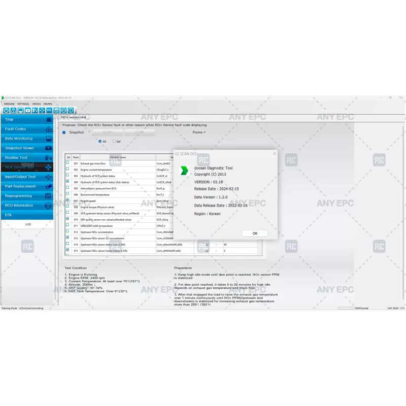 HYUNDAI INFRACORE DIAGNOSTIC TOOL G2 SCAN DCU 03.18 [2024.02]