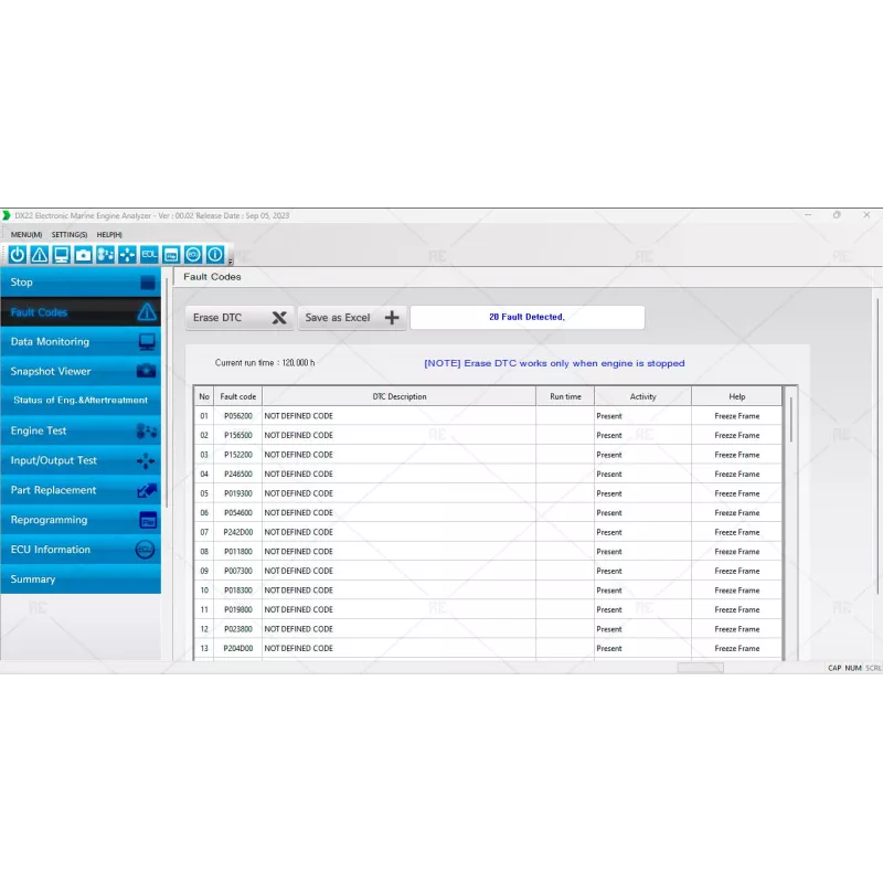 DOOSAN DIAGNOSTIC TOOL DX22 ELECTRONIC MARINE ENGINE ANALYZER 00.02 [2023.09]