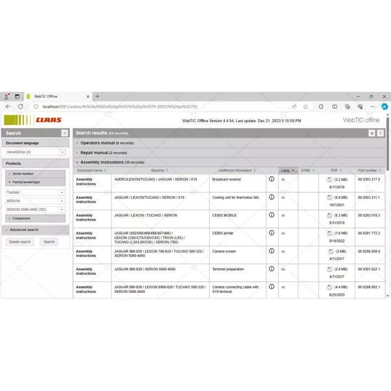 CLAAS WEBTIC OFFLINE SLOVENIAN 4.4.94 [2023.06]