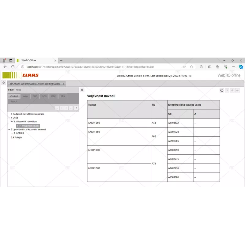 CLAAS WEBTIC OFFLINE SLOVENIAN 4.4.94 [2023.06]