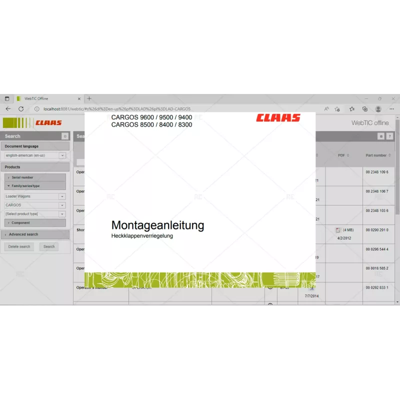 CLAAS WEBTIC OFFLINE ENGLISH-AMERICAN 4.4.94 [2023.04]