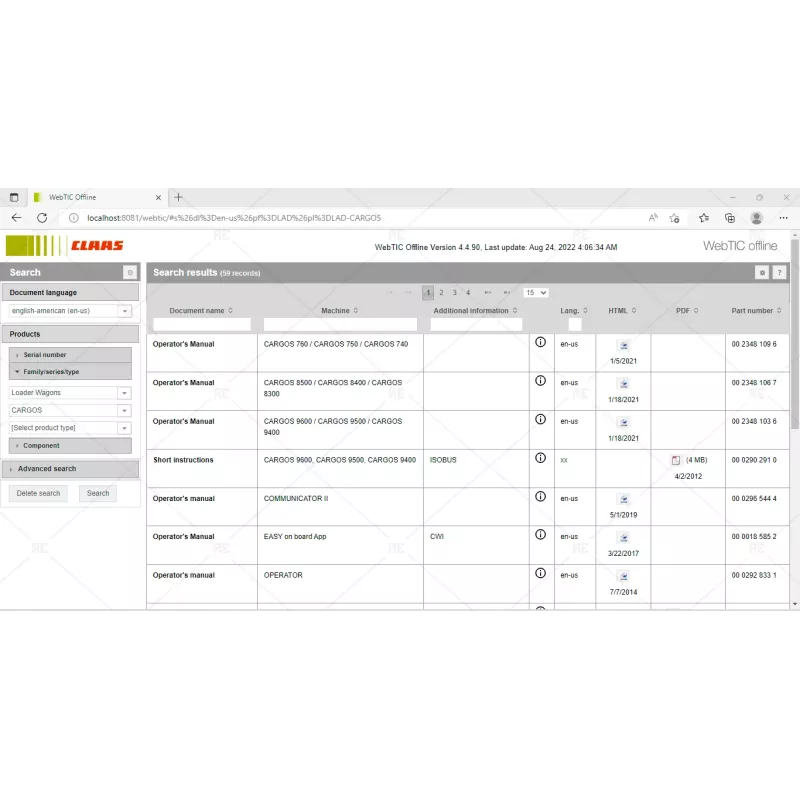 CLAAS WEBTIC OFFLINE ENGLISH-AMERICAN 4.4.94 [2023.04]