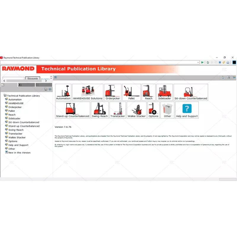 RAYMOND FORKLIFT TECHNICAL PUBLICATION LIBRARY 7.6.76 [2019.06]