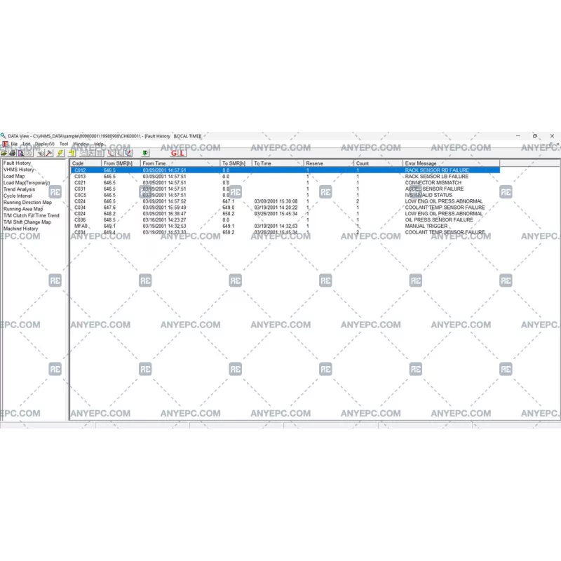 KOMATSU VHMS TECHNICAL ANALYSIS TOOL BOX 3.05.00