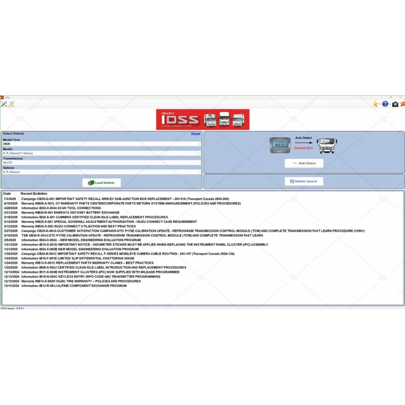 ISUZU US-IDSS DIAGNOSTIC SERVICE SYSTEM 2025.07
