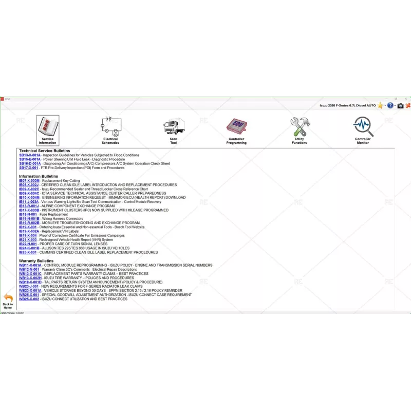 ISUZU US-IDSS DIAGNOSTIC SERVICE SYSTEM 2025.07