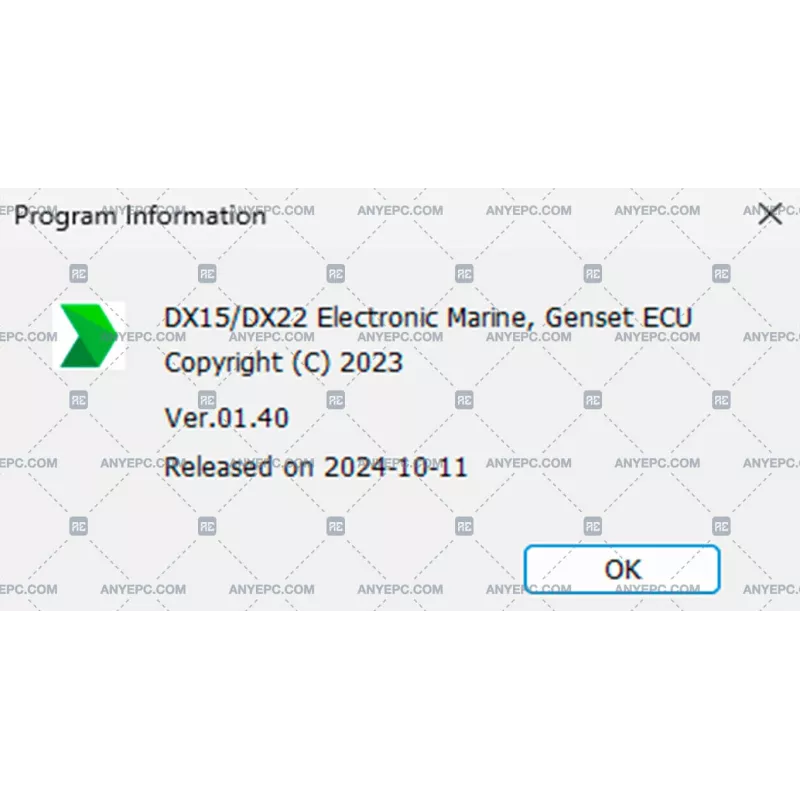 HYUNDAI INFRACORE DX15-DX22 ELECTRONIC MARINE GENSET ECU 01.40 [2024.10]
