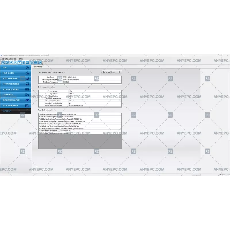 HYUNDAI INFRACORE E-POWERPACK DIAGNOSTIC SCAN TOOL 1.00 [2024.09]