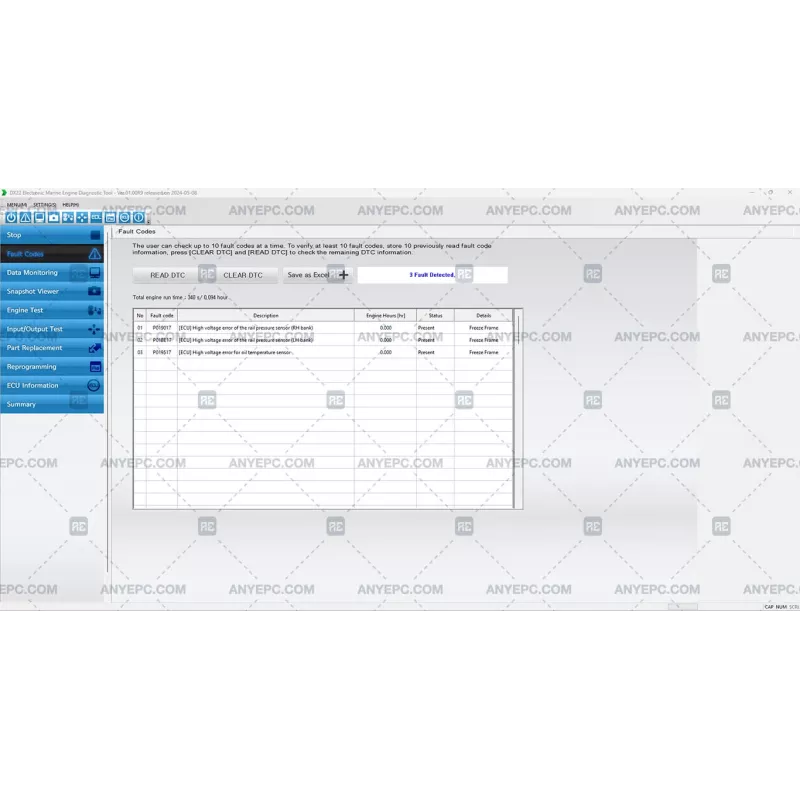HYUNDAI INFRACORE DX22 ELECTRONIC MARINE ENGINE DIAGNOSTIC TOOL 01.00 [2024.05]