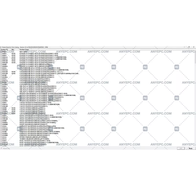MAZDA GENERAL ELECTRONIC PARTS CATALOGUE 2024.05