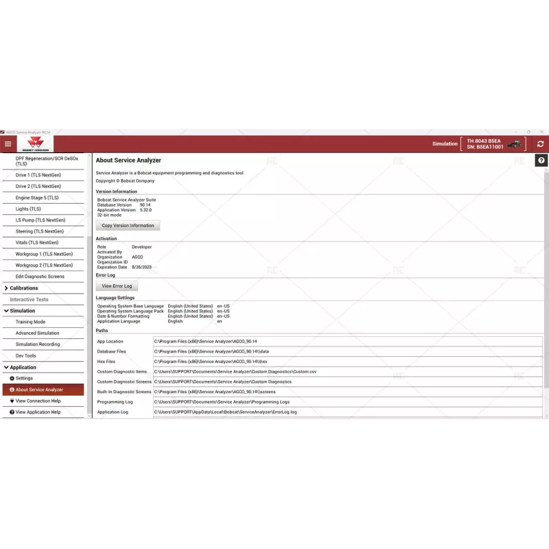 AGCO SERVICE ANALYZER 90.14