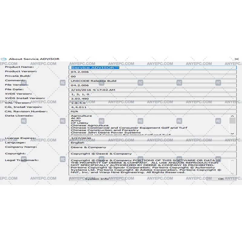 JOHN DEERE SERVICE ADVISOR 4-2.006 [2011]