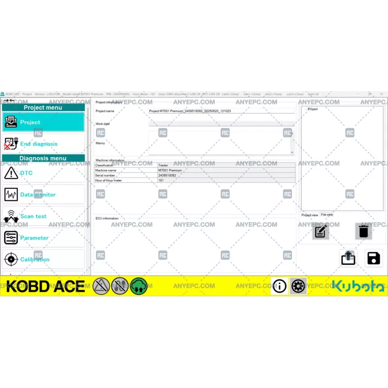 KUBOTA ON BOARD DIAGNOSTIC ACE v2.04.0100 [2024.01]