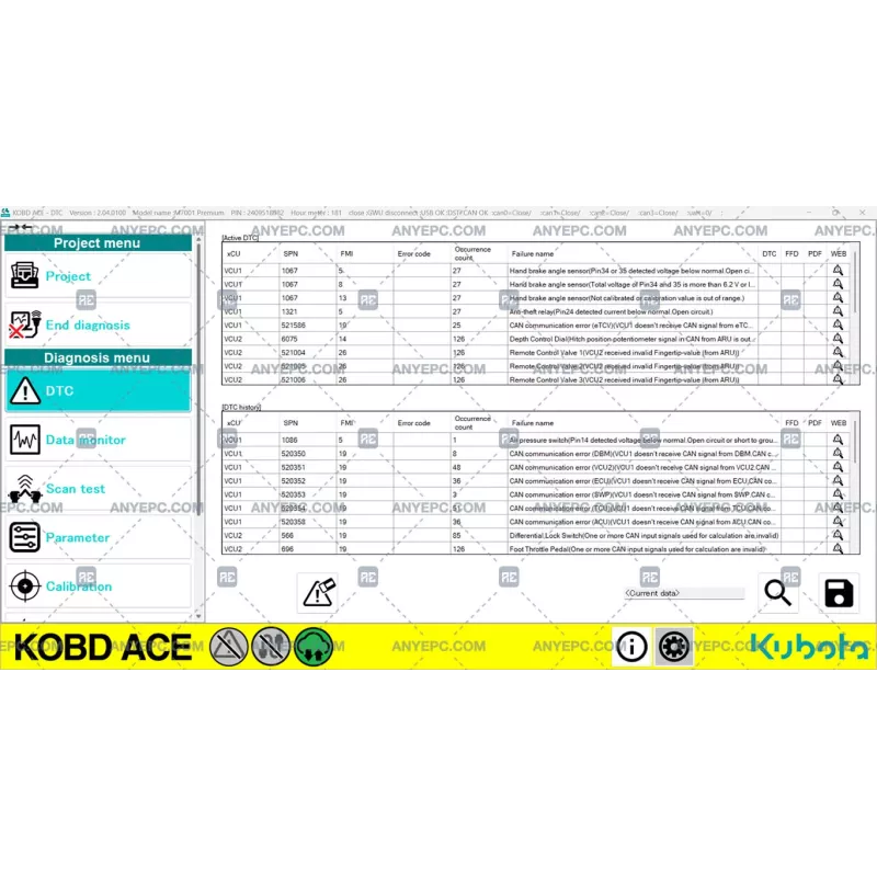 KUBOTA ON BOARD DIAGNOSTIC ACE v2.04.0100 [2024.01]