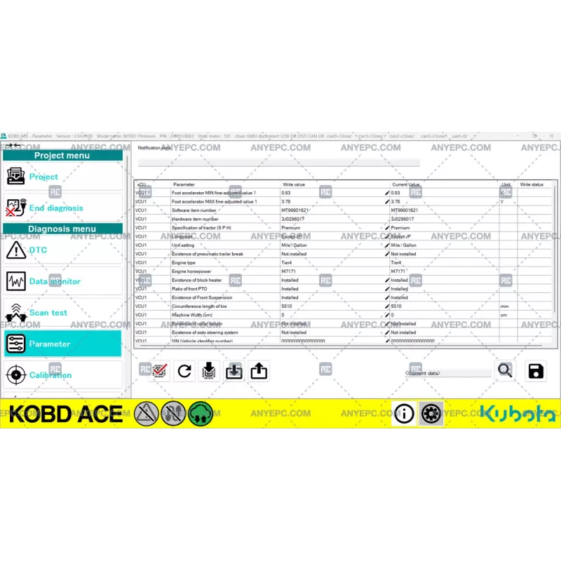 KUBOTA ON BOARD DIAGNOSTIC ACE v2.04.0100 [2024.01]