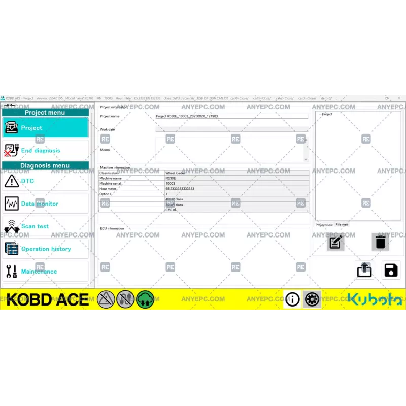 KUBOTA ON BOARD DIAGNOSTIC ACE v2.04.0100 [2024.01]