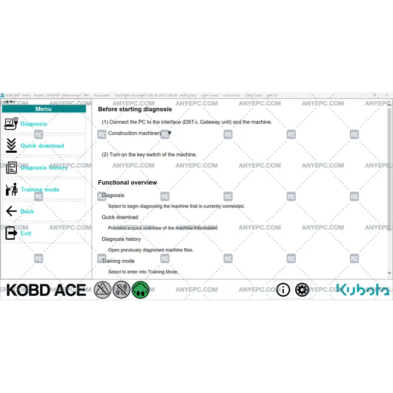 KUBOTA ON BOARD DIAGNOSTIC ACE v2.04.0100 [2024.01]