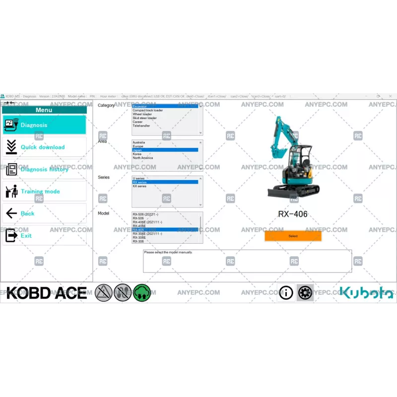 KUBOTA ON BOARD DIAGNOSTIC ACE v2.04.0100 [2024.01]