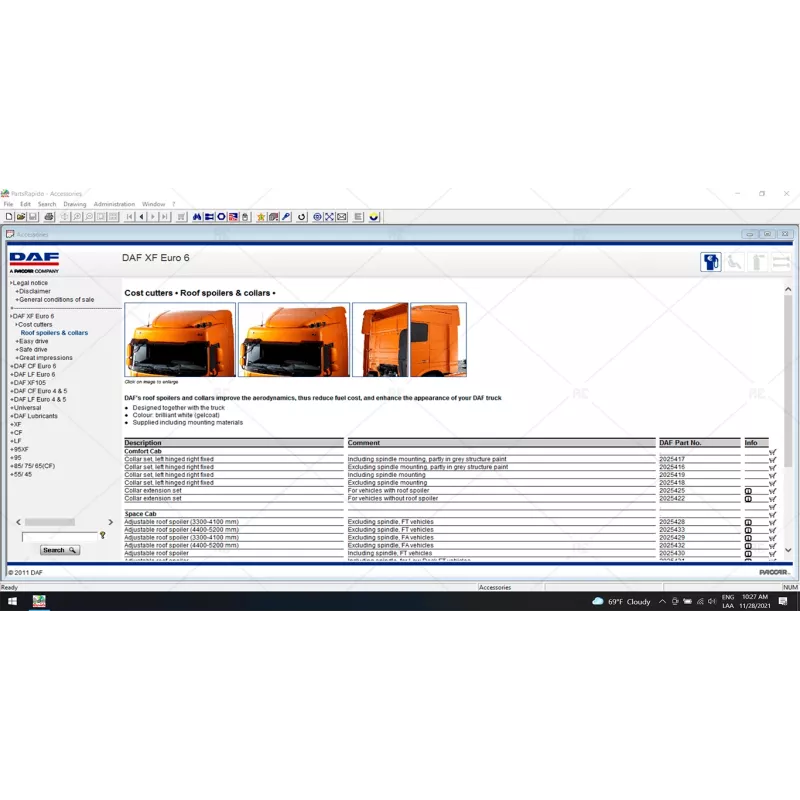 DAF PARTS RAPIDO EPC 2015.11