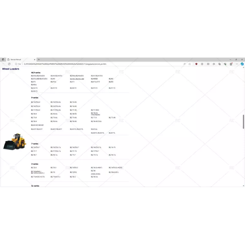 HYUNDAI HEAVY EQUIPMENT SERVICE MANUAL 2023.11