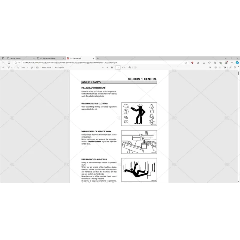 HYUNDAI HEAVY EQUIPMENT SERVICE MANUAL 2023.11