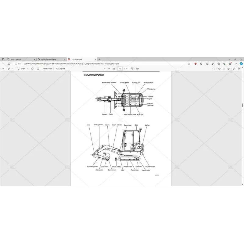 HYUNDAI HEAVY EQUIPMENT SERVICE MANUAL 2023.11