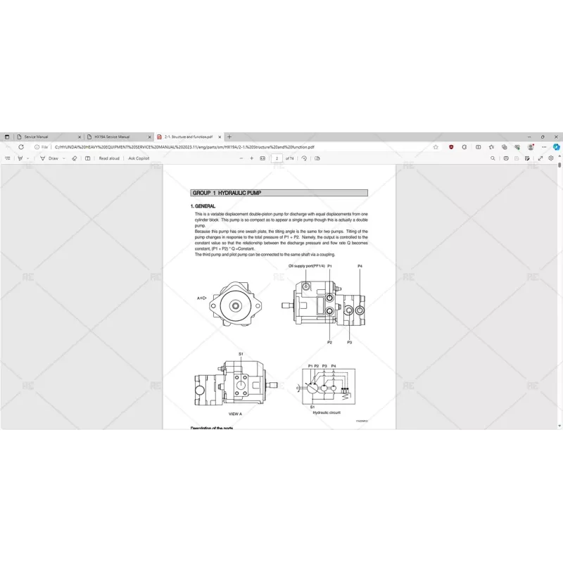 HYUNDAI HEAVY EQUIPMENT SERVICE MANUAL 2023.11