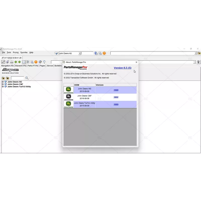JOHN DEERE PARTS MANAGER PRO 6.6.5.0