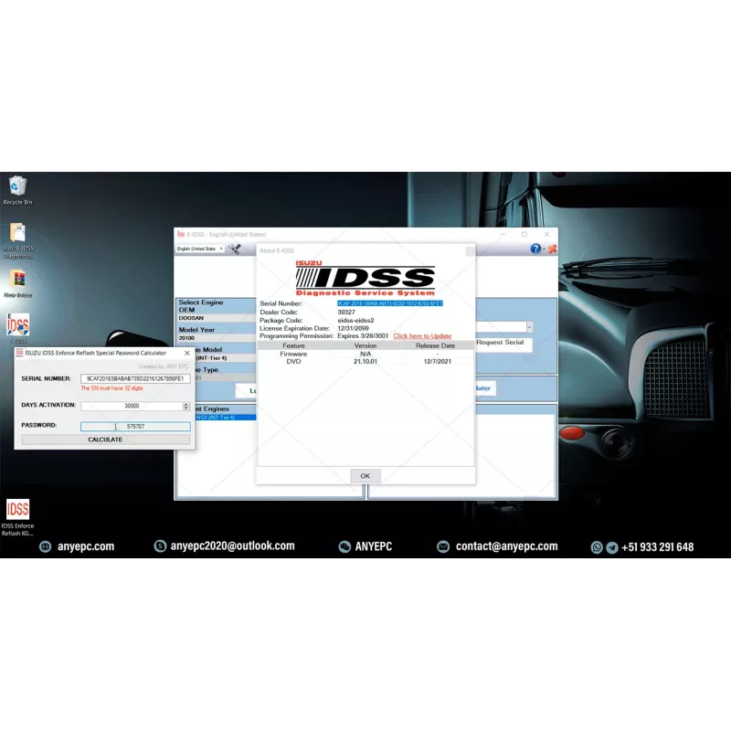 ISUZU IDSS ENFORCE REFLASH SPECIAL PASSWORD CALCULATOR