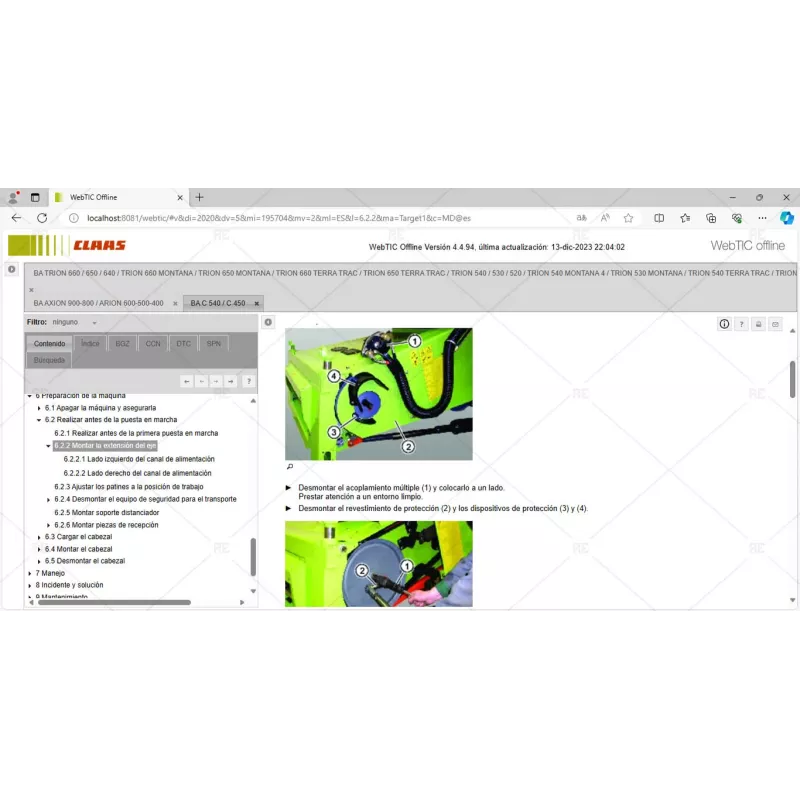 CLAAS WEBTIC OFFLINE SPANISH 4.4.94 [2023.09]
