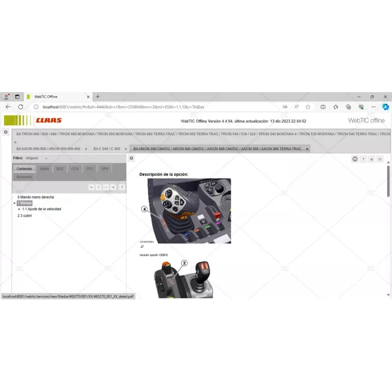 CLAAS WEBTIC OFFLINE SPANISH 4.4.94 [2023.09]