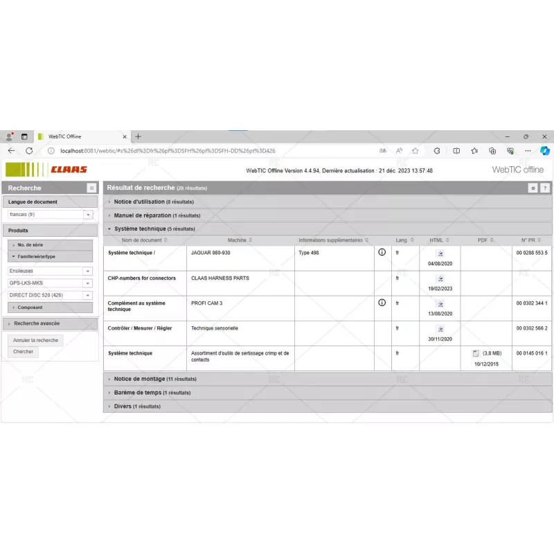 CLAAS WEBTIC OFFLINE FRENCH 4.4.94 [2023.09]