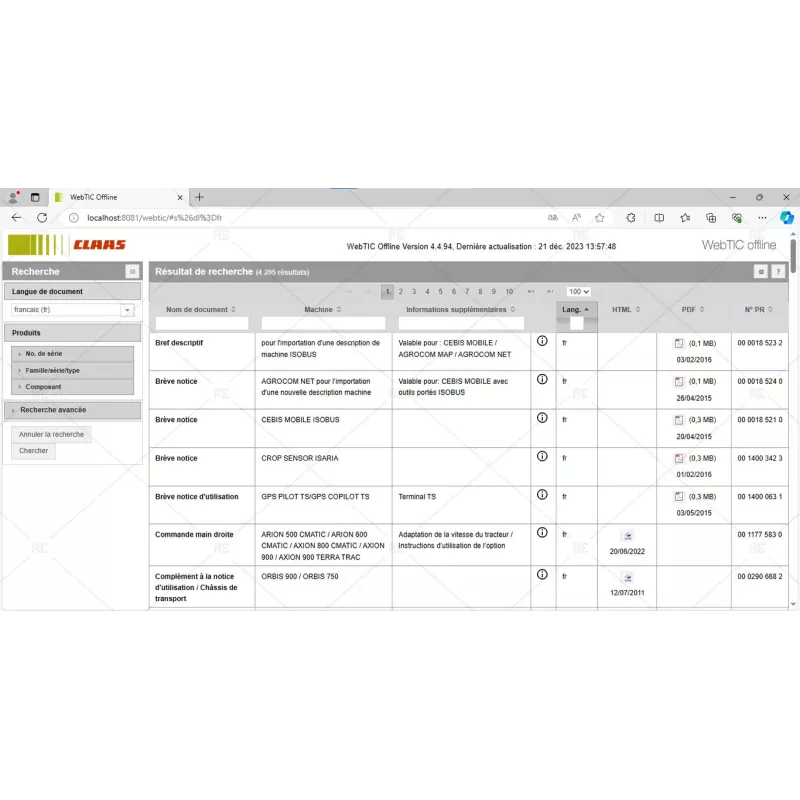 CLAAS WEBTIC OFFLINE FRENCH 4.4.94 [2023.09]