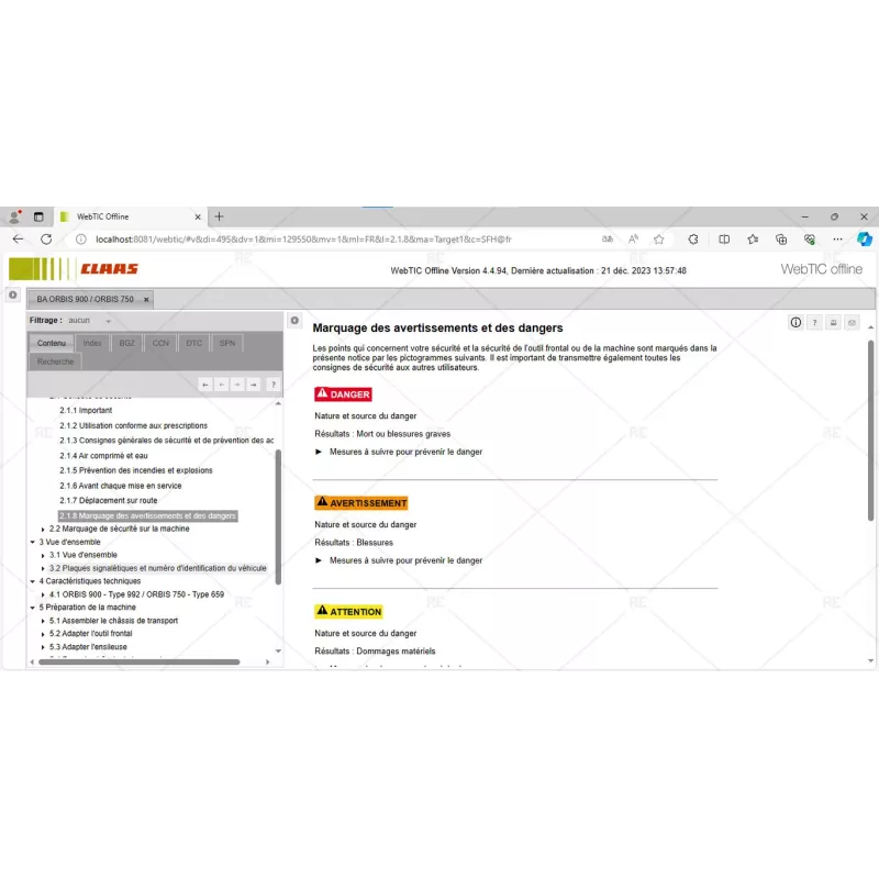 CLAAS WEBTIC OFFLINE FRENCH 4.4.94 [2023.09]