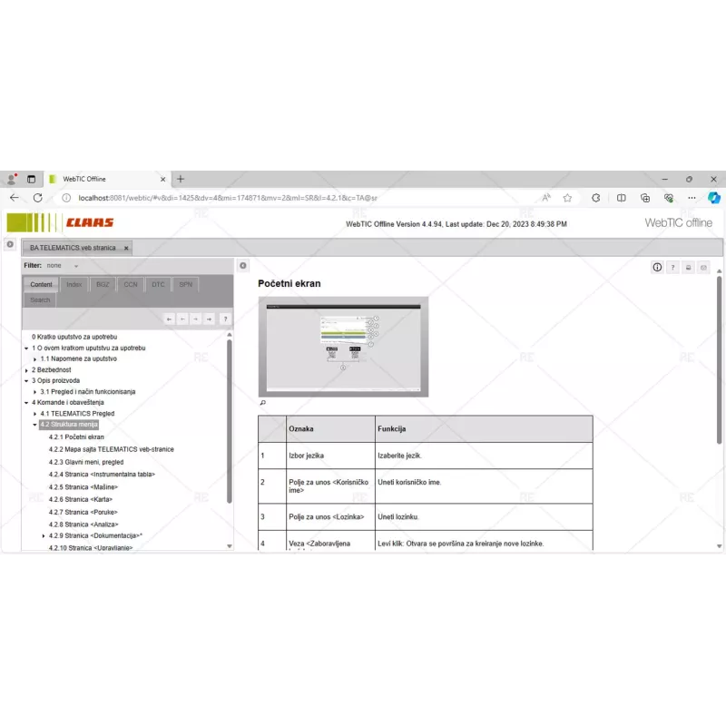 CLAAS WEBTIC OFFLINE SERBIAN 4.4.94 [2023.08]