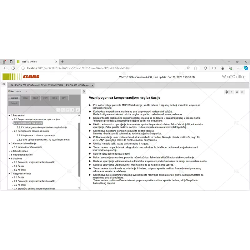 CLAAS WEBTIC OFFLINE SERBIAN 4.4.94 [2023.08]