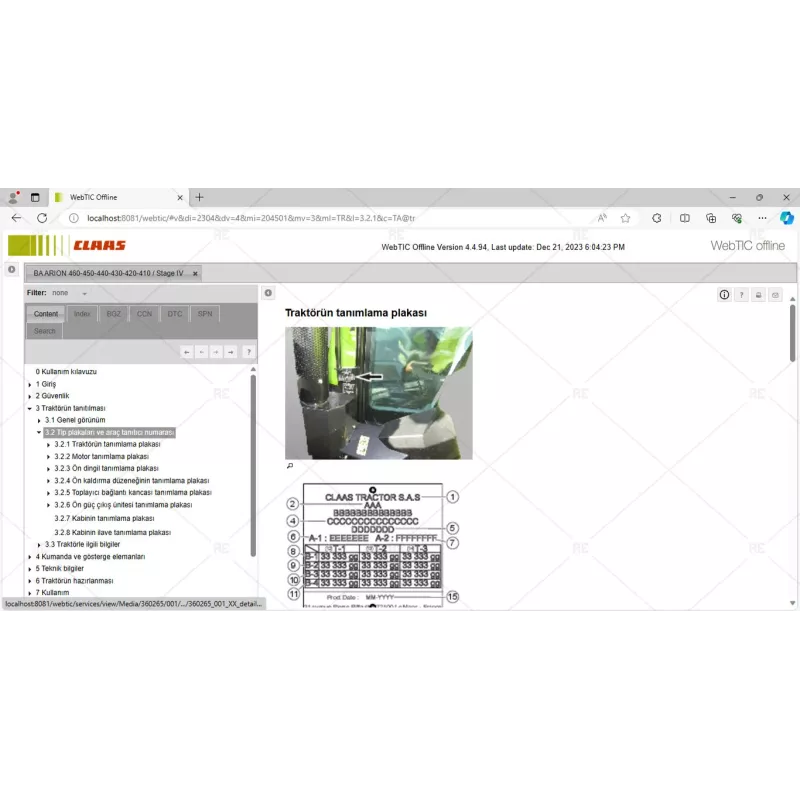 CLAAS WEBTIC OFFLINE TURKISH 4.4.94 [2023.08]