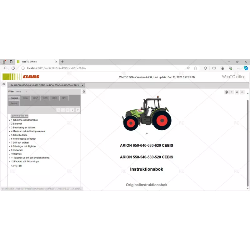 CLAAS WEBTIC OFFLINE SWEDISH 4.4.94 [2023.08]