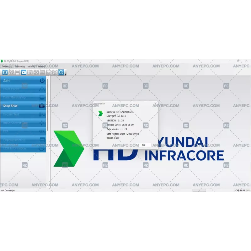 DOOSAN DIAGNOSTIC TOOL DPF DL06-08 T4F ENGINE 01.20 [2023.06]