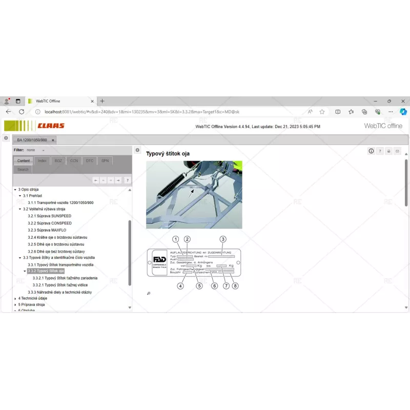 CLAAS WEBTIC OFFLINE SLOVAK 4.4.94 [2023.06]