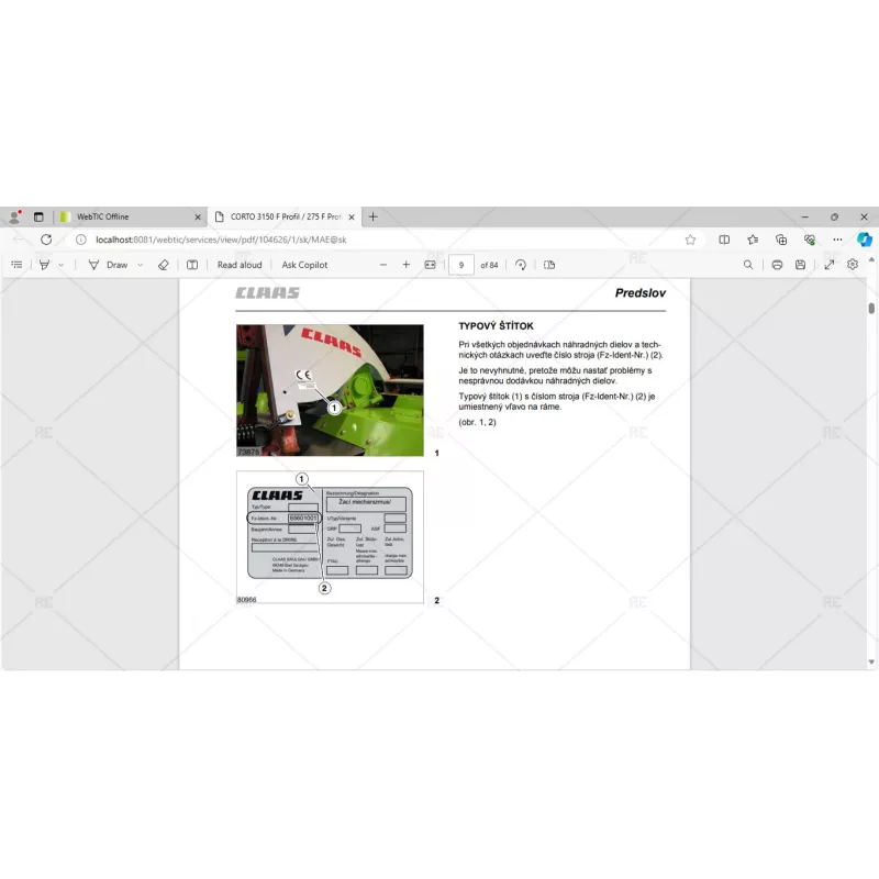 CLAAS WEBTIC OFFLINE SLOVAK 4.4.94 [2023.06]