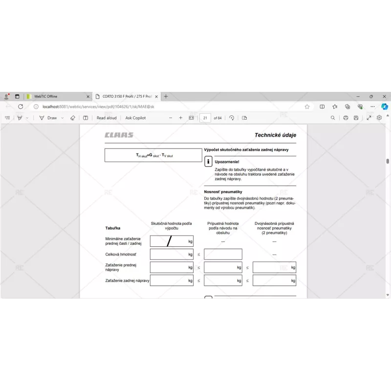 CLAAS WEBTIC OFFLINE SLOVAK 4.4.94 [2023.06]