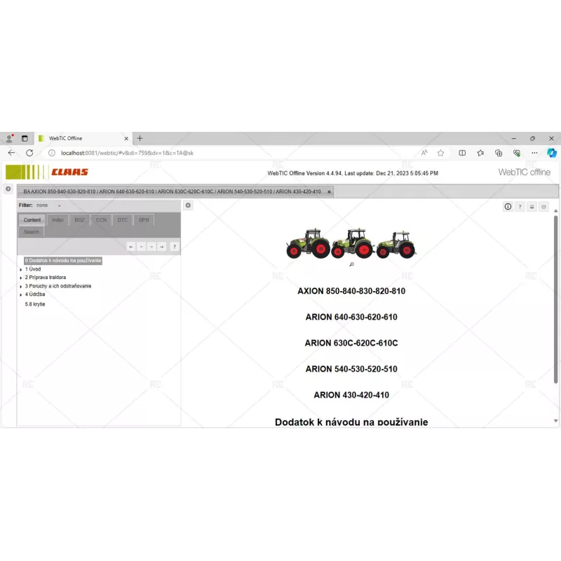 CLAAS WEBTIC OFFLINE SLOVAK 4.4.94 [2023.06]