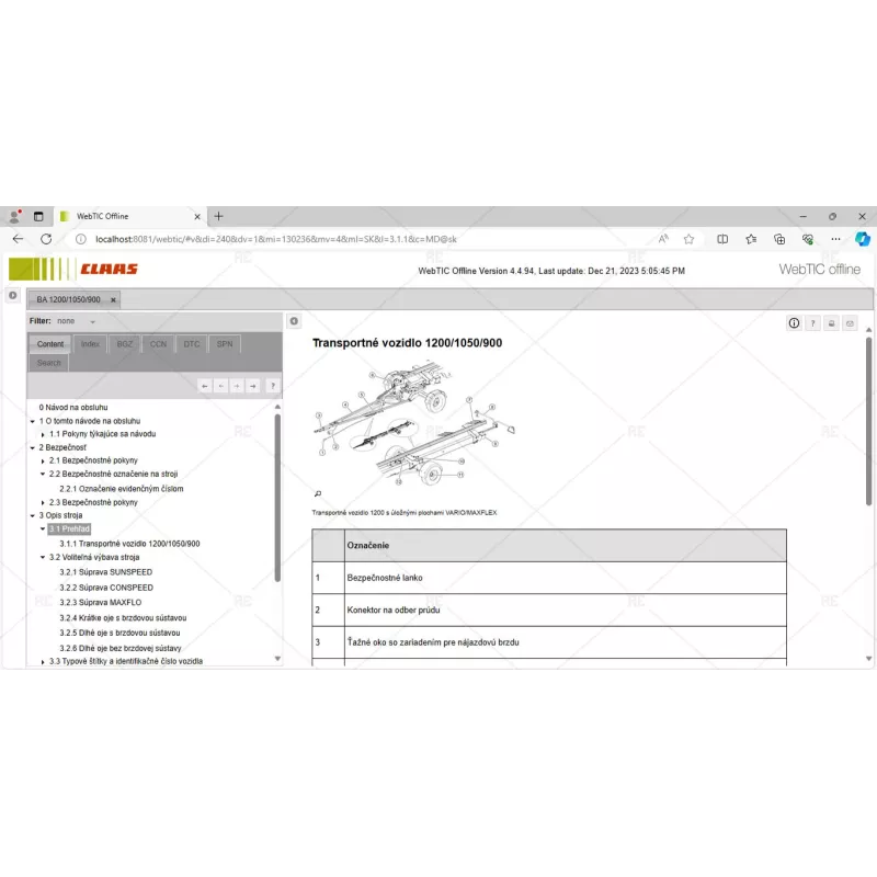 CLAAS WEBTIC OFFLINE SLOVAK 4.4.94 [2023.06]