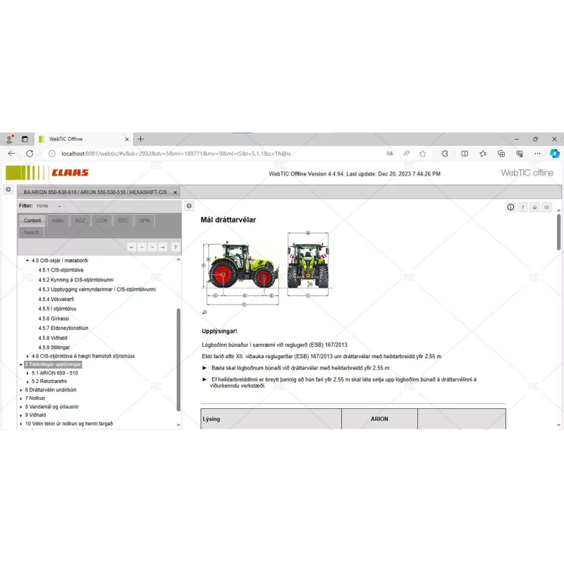 CLAAS WEBTIC OFFLINE ICELANDIC 4.4.94 [2023.05]