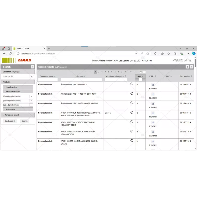 CLAAS WEBTIC OFFLINE ICELANDIC 4.4.94 [2023.05]